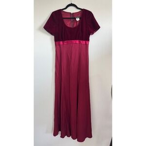 Niki Livas Burgundy Velvet Babydoll Gown Dark Romantic Bridgerton Goth Formal